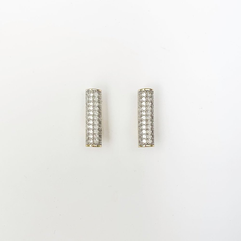 Dianty Crystal Bar Earrings Rhinestone Minimalist - Picture 2 of 8